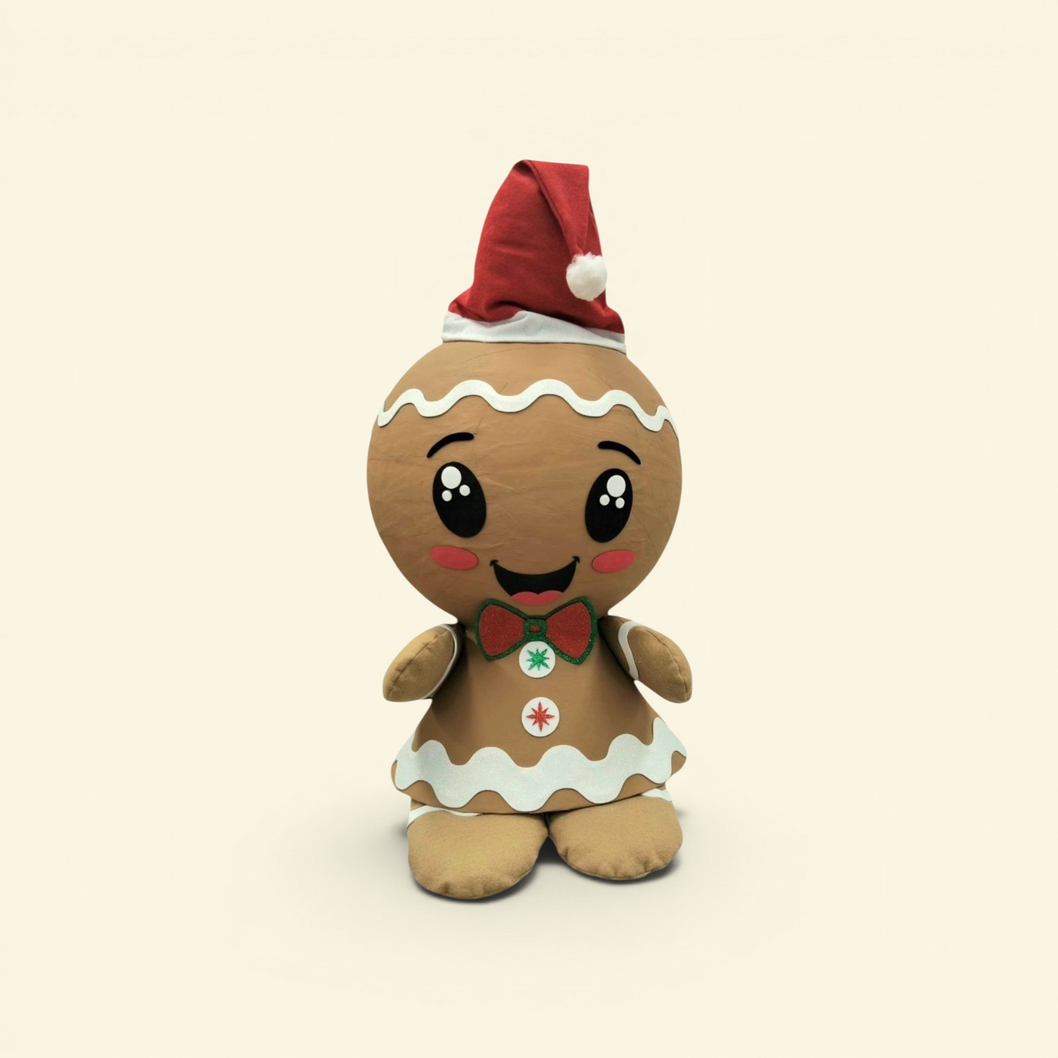 Piñata de Jengibre Navideño con Gorro — Hecha a mano